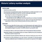 lottery number analysis tool